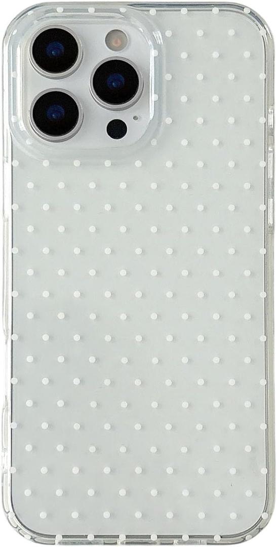 QLTYPRI Cute Phone Case for iPhone 16 Pro Case Polka Dot Fashion Aesthetic Design for Women Girls, Slim TPU Shockproof Protective Phone Cover for iPhone 16 Pro - Clear
