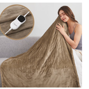 Homemate Electric Heated Blanket Twin Size , 62"x84" Heating Bed Blankets with 10 Heating Levels 8 Hours Auto Off Fast Heating Over-Heated Protection Ultra Soft Warm Flannel ETL Certified, Beige