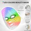 7-1 Colors Red Light Therapy For FaceLED Facial Skin Care Mask,Red Light Mask for Face, LED Facial Mask Light,Salon or Home,White.