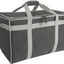D&ONEHOS XXXL Insulated Food Delivery Bag with Side Handles, Insulated Grocery Bag for HOT/COLD Food Reusable Fit for Uber Eats, Doordash (23x14x15) (Gray + silver webbing)