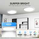 WKONCLDY Two Pack 4700lm LED Flush Mount Ceiling Light, Super Slim 16 inch 5000K LED Ceiling Light for Bedroom, Living Room, Dining Room (White), 16in-2P