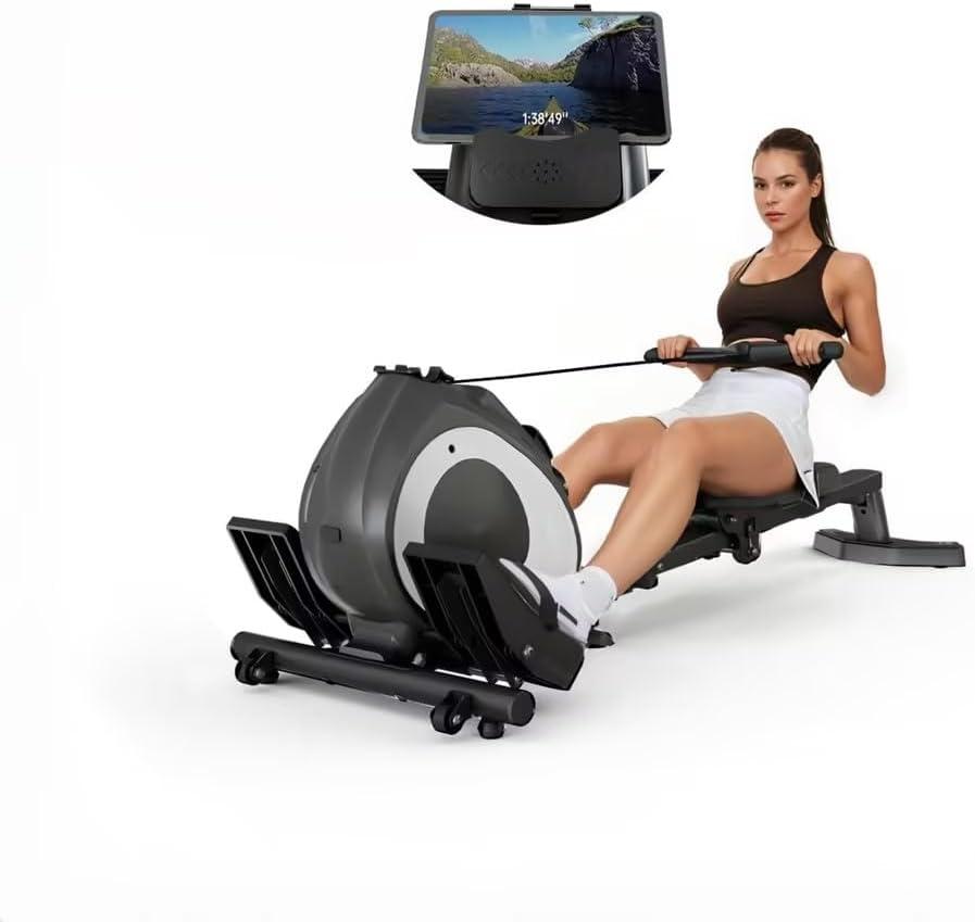 Rowing Machine for Home, Magnetic Rower Machine with Quiet Resistance, Foldable Rower for Home Use, Burn Fat & Sculpt Muscles (HCQ03)
