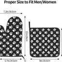 Dog and Cat Paw Print Oven Mitts and Pot Holders Heat Resistant Oven Mitts Safe for Baking Cooking BBQ