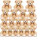Zhanmai 18 Pcs 14 Inch Bears Stuffed Animal Bulk Gifts Plush Bear Toys for Birthday Baby Shower Graduation Party Favor(Light Brown)