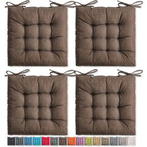 SQUARE MOON 4 Pack Chair Cushions, Seat Cushions, Chair Pads, Chair Mat for Indoor, Outdoor Dining Chair, Kitchen Chairs, Dining Room Chairs (16" × 16" × 4 Pack, Black Coffee)