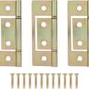 6 Pack Bifold Door Hinge Non-Mortise Bi-fold Door Hinges Surface Mounted Hinges for Closet Bifold Doors3 Inch & Brushed Brass