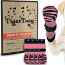 DOK TigerToes Premium Non-Slip Dog Socks for Hardwood Floors - Extra-Thick Grip That Works Even When Twisted - Prevents Licking, Slipping, and Great for Dog Paw Protection (Sassy Pink, Medium)