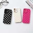 NITITOP Compatible with iPhone 16 Case Stylish Cute Polka Dots Pattern Design for Girls Women Men Soft TPU Shockproof Full Camera Protective Phone Cover - White