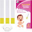 Skylety 3 Pcs Prank False Positive Pregnancy Solution Fake Any Pregnancy Test to Be Positive Including 3 Small Urine Cups for April Fool's Day