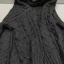 Saodimallsu Womens Oversized Sweaters Cable Knit Bell Batwing Sleeve Crew Neck Fall Winter Chunky Pullover Tops (Large, Black)