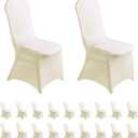 LZY Spandex Chair Cover Stretch Slipcovers for Wedding Party, Dining Banquet Chair Decoration Covers (Ivory, 20)