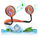 VAGAU Portable Cooling Neck Fan, Rechargeable USB With Colorful LED Lights, 360 Rotation, Wearable Air Conditioner for Office Travel Sport, 3 Adjustable Speeds (Orange)
