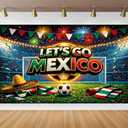 Mexico Soccer Watch Party Decorations Backdrop 71 x 43 Inch, Lets GO Mexico Soccer Party Decorations Banner, Fan Tournament Decor for Birthday, Viewing Event and Sports Theme Celebration Supplies