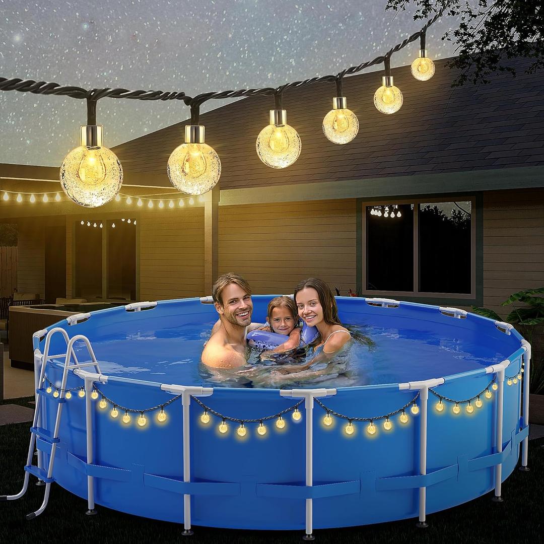 55 Ft Solar Pool String Lights for Above Ground Pools 100 LEDs Outdoor Waterproof Pool Trampoline Globe Lights for Frame Pool Decor 8 Lighting Modes Pool Accessories for 10-12 Ft Swimming Pools 55 Ft Solar Pool String Lights for Above Ground Pools 100 LEDs Outdoor Waterproof Pool Trampoline Globe Lights for Frame Pool Decor 8 Lighting Modes Pool Accessories for 10-12 Ft Swimming Pools