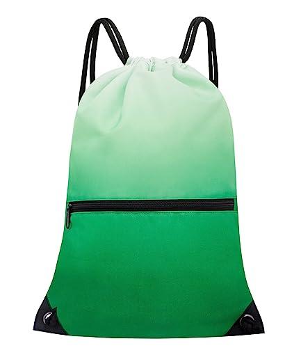 HOLYLUCK Drawstring Backpack Bag Sport Gym Sackpack (gradient green)