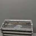 Aluminum Scissor Stairs, 4 Steps Outdoor RV Step Ladder, 18" Wide Camper Stair Ladder with Anti-Slip Surface, Portable Stairs for Travel Trailer, Silver