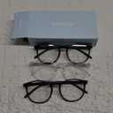 IBOANN Chic & Comfy Blue Light Glasses for Women - 3-Pack Round Frames, Screen-Ready Style with UV Protection Coating (A26 Light Black & Dark Blue & Tranparent)