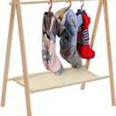 Garment Rack for Pets/Dolls/Baby, Hanger Rack, Dress up Storage, Clothes Organizer, Wooden (Beige, Large)