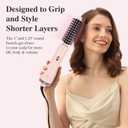 Aima Beauty Blow Dryer Brush Set - 4-in-1 Round Brush Blow Dryer Adds Shine, Smooth, Curl & Volume for Short to Medium Hair, Interchangeable 1 & 1.25 Round Barrel, Ionic Frizz Control, Pink
