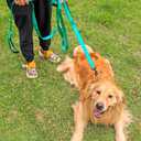 3 Handle Dog Leash, 10FT Triple Handle Reflective Stitching with Padded Traffic Handles, Heavy Duty Training Pet Lead for Control and Safety (Green)