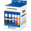 Compatible for EPT502 Ink Refill Bottles ET-2850 ET-3850 ET-3760 Replacement for EPT502 Ink (5 Pack) for ET 2850 ET 3760 ET 3850 ET-4850 ET-2760 2850 ET-4760 ET-3830 ET-2750 ET-3843 ET-15000 Printer