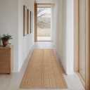 Runner Rug  Boho 2x6 ft Hallway Runner Rug Washable Non-Slip Cotton Entryway Rug with Rubber Backing, Taupe Brown, Machine Washable, Durable Hand-Woven Design for Home & Kitchen