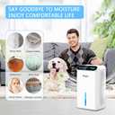 Dehumidifier for Home 1000 sq.ft - Quiet Small Dehumidifier with Hose for 3 Gear Timer, Auto Shut Off, Aromatherapy, Sleep Mode, 7-Color LED Light, for Bathroom, Bedroom, Basement (Snow White)