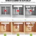 1 Pack Expandable Under Sink Organizers Storage With Upgrade Ball-Bearing Slide Tracks,2-Tier Pull Out Under Cabinet Organizer Height Adjustable,Not Suitable For Cabinets With Partitions In The Middle