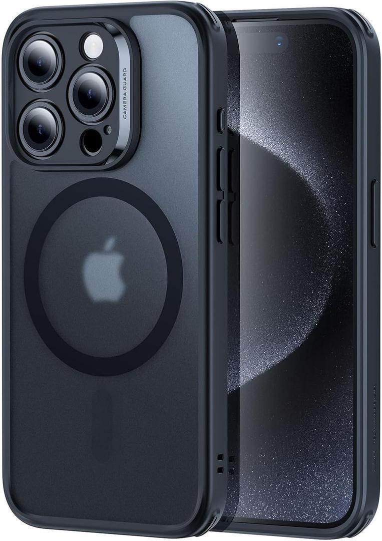 2 x ESR for iPhone 15 Pro Max Case, Translucent Matte Case, Compatible with MagSafe, Military-Grade Protection, Classic Series, Frosted Black