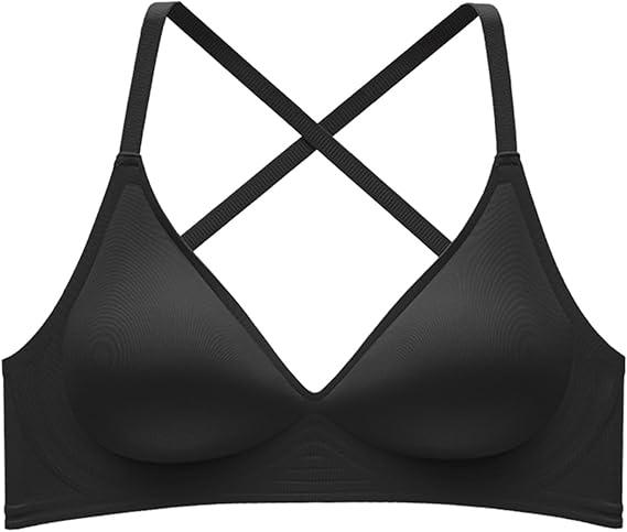 Push Up Bras for Women No Underwire Full Coverage Comfortable Wireless Seamless Everyday Padded Low Back Bras with Support Black XL