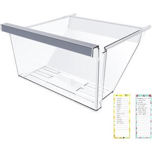 UPGRADED W11162446 Refrigerator Crisper Drawer Compatible with Whirlpool Fridge Drawer W11046495 Whirlpool Crisper Drawer Replacement Parts WRS325SDHZ WRS555SIHZ WRS315SDHM Bottom Refrigerator Drawer