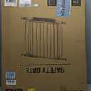 34" Extra Tall Baby Gate for Stairs, Auto Close Stroller Friendly Dog Gate Indoor for Doorways, Pressure Mounted 29"-51" Wide Baby Gate, Easy Walk Through Gate for Children & Pets, White