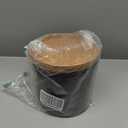 8/7/6 inch Flower Pots, 3 Pack Cylinder Plant Pots for Outdoor Indoor Plants, Decorative Plastic Planters with Drainage Holes and Saucers for Garden House Plants, Black with Brown