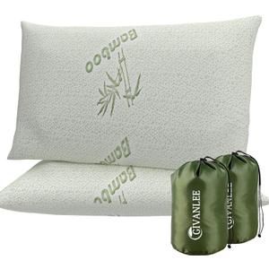 Camping Pillow for Sleeping 2 Pack,Compact Travel Pillow Filled in Shredded Memory Foam,Portable with Storage Bag,Soft Cover,Small Pillow for Camp Backpacking Hiking Gear&Accessories