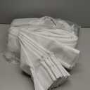 Pure White Blackout Curtains 96 Inches Long 2 Panels Set for Bedroom, Cute Pinch Pleat Two Layer Linen Blend Room Darkening Ceiling Track Curtain 40x96 Inch Length Office Soundproof Burg