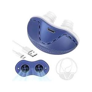 Anti Snore Device,Electric Stop Snoring Solution,Mini Portable Anti Snoring Devices Stopper,Adjustable Wind Speed Snoring Prevention Nasal Dilators for Men & Women Travelï¼ˆBlue)