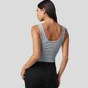 Fioboc Cropped Tank Tops for Women Sleeveless Scoop Neck Workout Crop Tops Breathable Slim Fit Yoga Gym Activewear Shirt Light Gray (Gray, S)