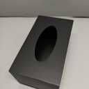 Black Tissue Box Cover Rectangle for 120 160 Count - Wooden Rectangular Tissue Box Holder - Decorative Facial Tissue Box Cover for Tabletop Night Stands Bathroom Office