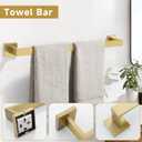 Brushed Gold 5 Pieces Bathroom Hardware Accessories Set Towel Bar Set Towel Holder Racks Set for Bathroom,SUS304 Stainless Steel,Wall Mounted 23.6-Inch