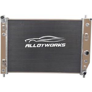ALLOYWORKS 3 Row Aluminum Radiator For Chevy Corvette C6 6.0L 6.2L 7.0L V8 Double Oil Cooler AT/MT 2005-2013 2006 2007 2011 2012
