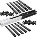 10Pcs 2020 Aluminum Extrusion T Slot Corner Bracket Extruded Hardware Straight Line Connector with Screw for 20 Series Black 20/20 80 20 2040 T V Slot Aluminum Profile Length Fasteners