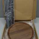 Indoor Plant Stand,Wood Mid Century Plant Table in Walnut Finish,Tall Plant Stand for Flower Pot,Modern Round Small Side End Table with Raised Design (Walnut, 12"x18")