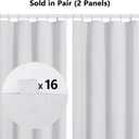 Aiyufeng 2 Panels 100% Blackout Curtain Liners for Behind Curtains, Darkening Thermal Insulated Blackout Liner for 84 Inch Curtains, Each 50" Wx80 L, 2 Liners Per Set with 18 Pieces Rings