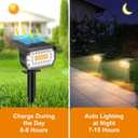 LANSOW Solar Spot Lights Outdoor, [12 Pack/76 LED] 2-in-1 Solar Landscape Spotlights, 3 Modes IP65 Waterproof Dusk to Dawn Solar Powered Flood Wall Lights for Outside Yard Garden Pathway(Warm White)
