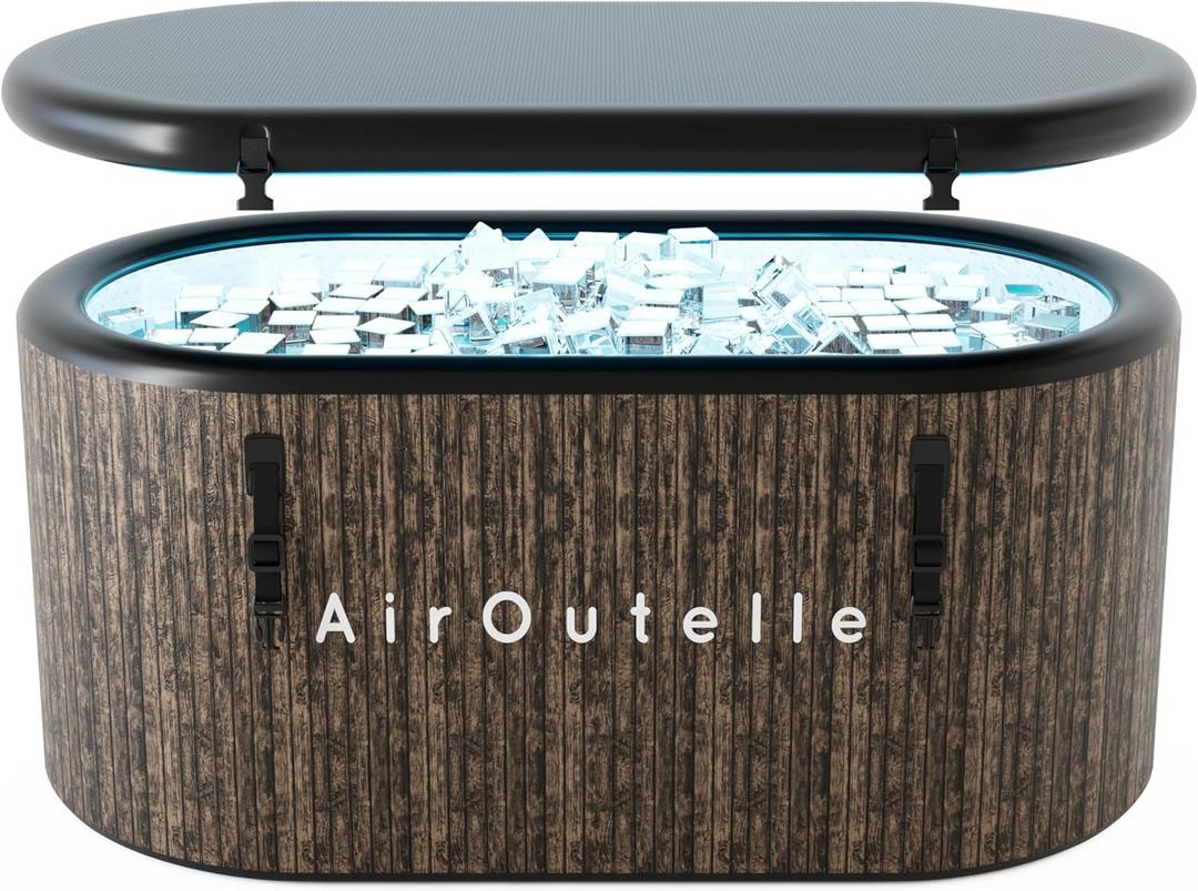 Cold Plunge Tub, Inflatable Ice Bath Tub, 216 - Gallon Large Bath Tubs for Cold Plunge, Durable, Portable & Compatible with Water Chiller for Recovery, Gyms and Cold - Water Training (Brown)