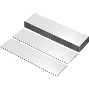 PATIKIL 10"x2" Blank Name Plates, 20 Pack Custom Engraved Name Plate Rectangle Laser Engraving Blanks for Personalized Nameplates Office Door DIY Painting Supplies, Silver, Black