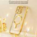 Meifigno Case Designed for iPhone 16 Pro 6.3 Inch, [Compatible with MagSafe] [2X Screen Protectors] [Glitter Card & Wrist Strap] Surround Lens Protection Designed for iPhone 16 Pro Case, Gold