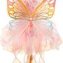 Butterfly Dog Costume - Pink Dress with Leash Ring for Small Dogs & Kittens - Lolita Puppy Clothes for Girl Dogs & Cats - Halloween Outfit for Chihuahua, Yorkie, Pomeranian (Purple, Small)