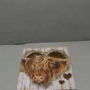 YUEYARIT Highland Cow Decor Canvas Print Art Farmhouse Picture Gifts to Hang in Bathroom, Diningroom, Livingroom, Office, Bedroom, Kitchen 12.00" x 12.00"