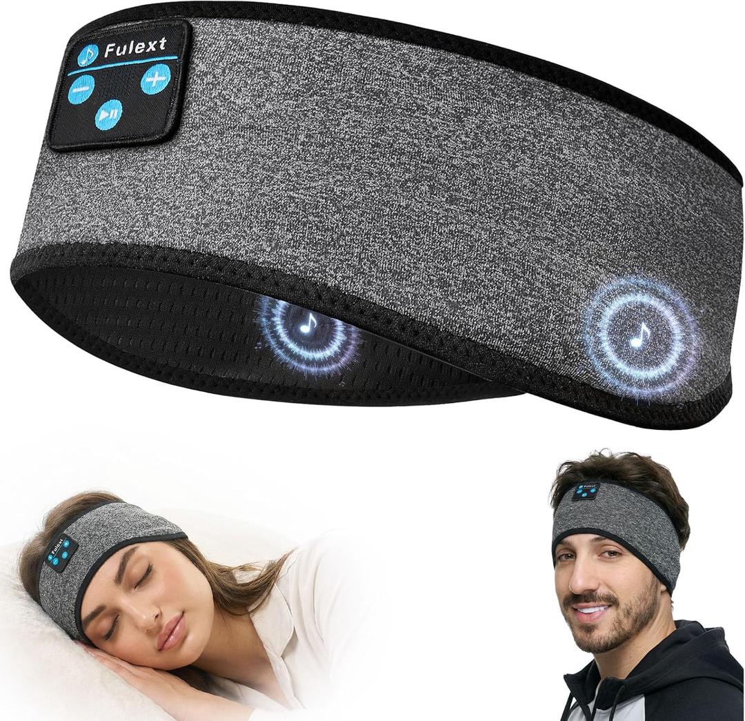 Sleep Headphones Bluetooth Headband,Sleeping Headphones Sports Headband, Long Time Play Sleeping Headsets with Built in Speakers Perfect for Workout,Running, Yoga (Deep Gray)